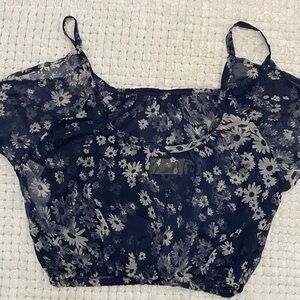 Hollister Floral Navy Blue Girl’s Top